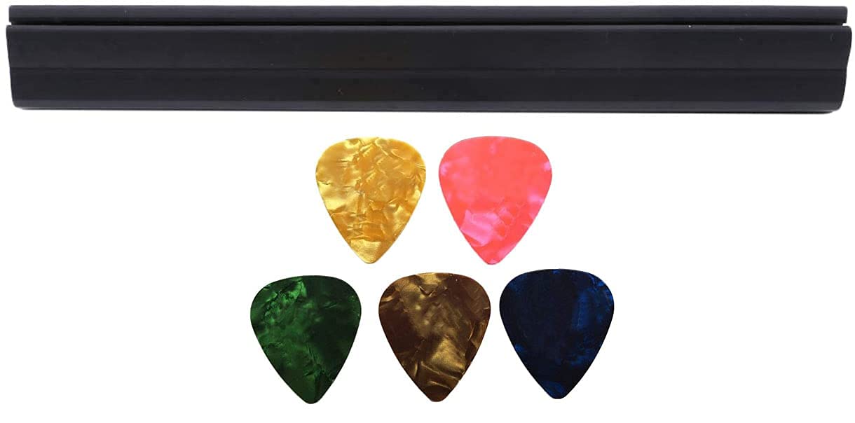 Jiayouy 7.3" Inches Microphone stand Guitar Pick Holder Rubber Guitar Picks Clamp Clip With 5 Picks