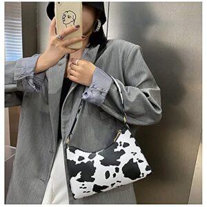 Women Cow Print Shoulder Bag Clutch Purse Underarm Handbag Satchel Zipper Tote Bag Purse