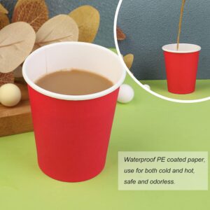 [110 Pack] Paper Cups 9 Oz, Red Paper Cups Party,Disposable Paper Coffee Cup, Hot or Cold Beverage Drinking Paper Cups, Paper Cups for Party, Picnic, BBQ, Travel, and Event(Red)