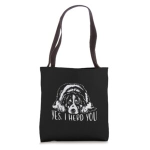 funny proud australian shepherd i herd you aussie dog saying tote bag