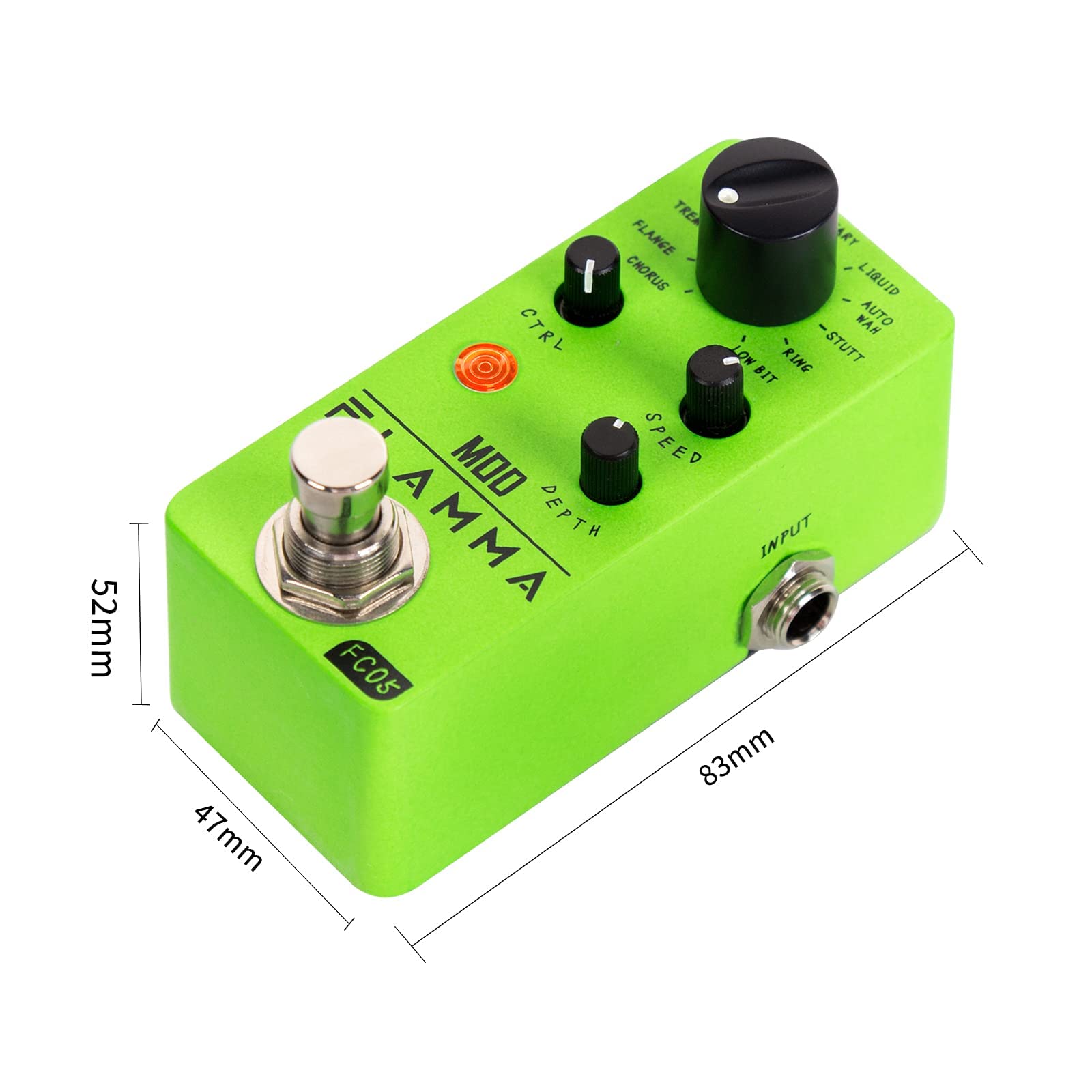 FLAMMA FC05 Mini Modulation Pedal with Chorus Flanger Tremolo Phaser Vibrato Rotary Liquid Autowah Stutter Ring LowBit