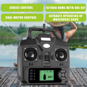 AHWZ Fish Finder - RC Boat - Fishing Bait Boat Fish Finder 2Kg Loading 500M Remote Control Double Motor Night Light,Boat with Fish Finder