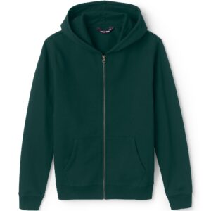 lands' end school uniform adult zip front sweatshirt small evergreen