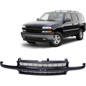 JustDrivably Front Grille Grill Assembly Black Compatible With Chevrolet Silverado 1500 2500 1999-2002 & Suburban 1500 2500 & Tahoe 2000-2006