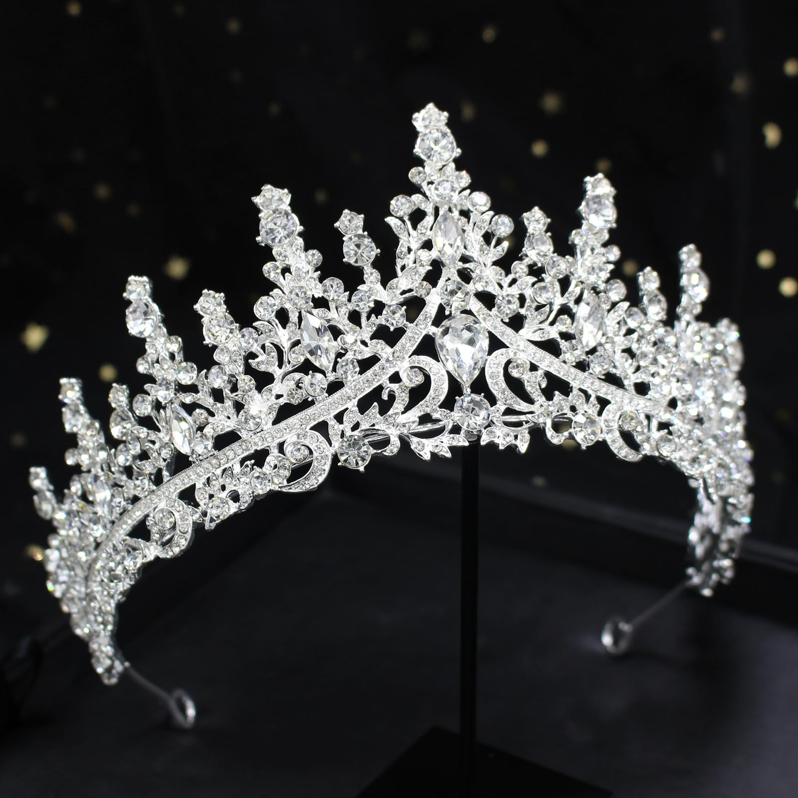 COCIDE Silver Tiara and Crown for Women Crystal Queen Crowns Rhinestone Princess Tiaras for Girl Bride Wedding Hair Accessories for Bridal Birthday Party Prom Halloween Cos-play Costume Christmas