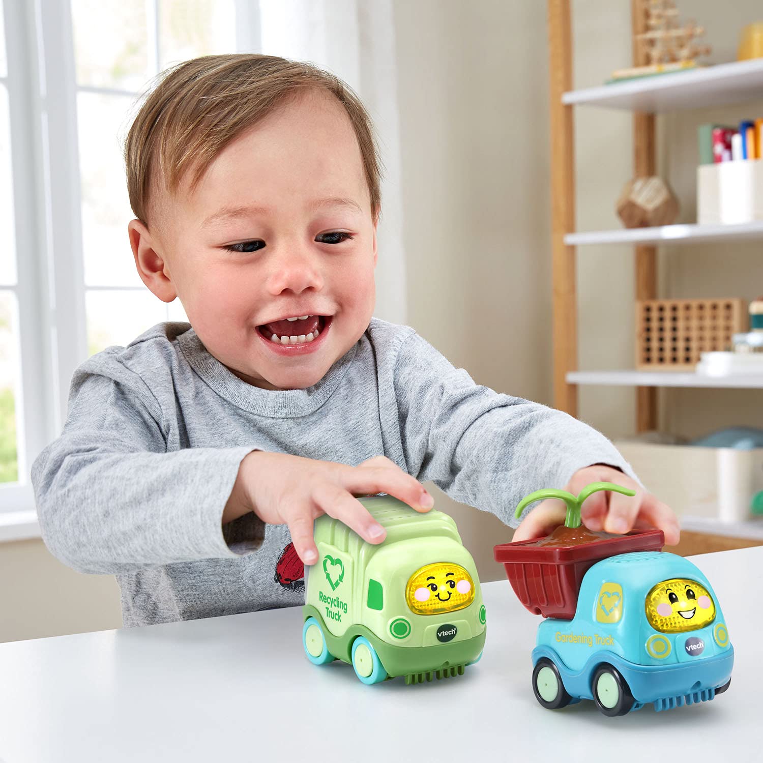 VTech Go! Go! Smart Wheels Earth Buddies Vehicle 2-Pack with Gardening Truck and Recycling Truck