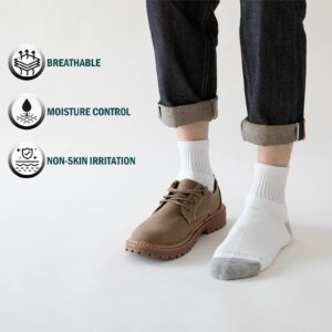 FLSHMCEN Men's Athletic Ankle Socks 8-Pairs Cotton Cushioned Quarter Socks for Men Moisture Wicking Socks Size 7-9/9-12/12-15