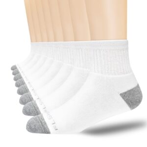 flshmcen men's athletic ankle socks 8-pairs cotton cushioned quarter socks for men moisture wicking socks size 7-9/9-12/12-15