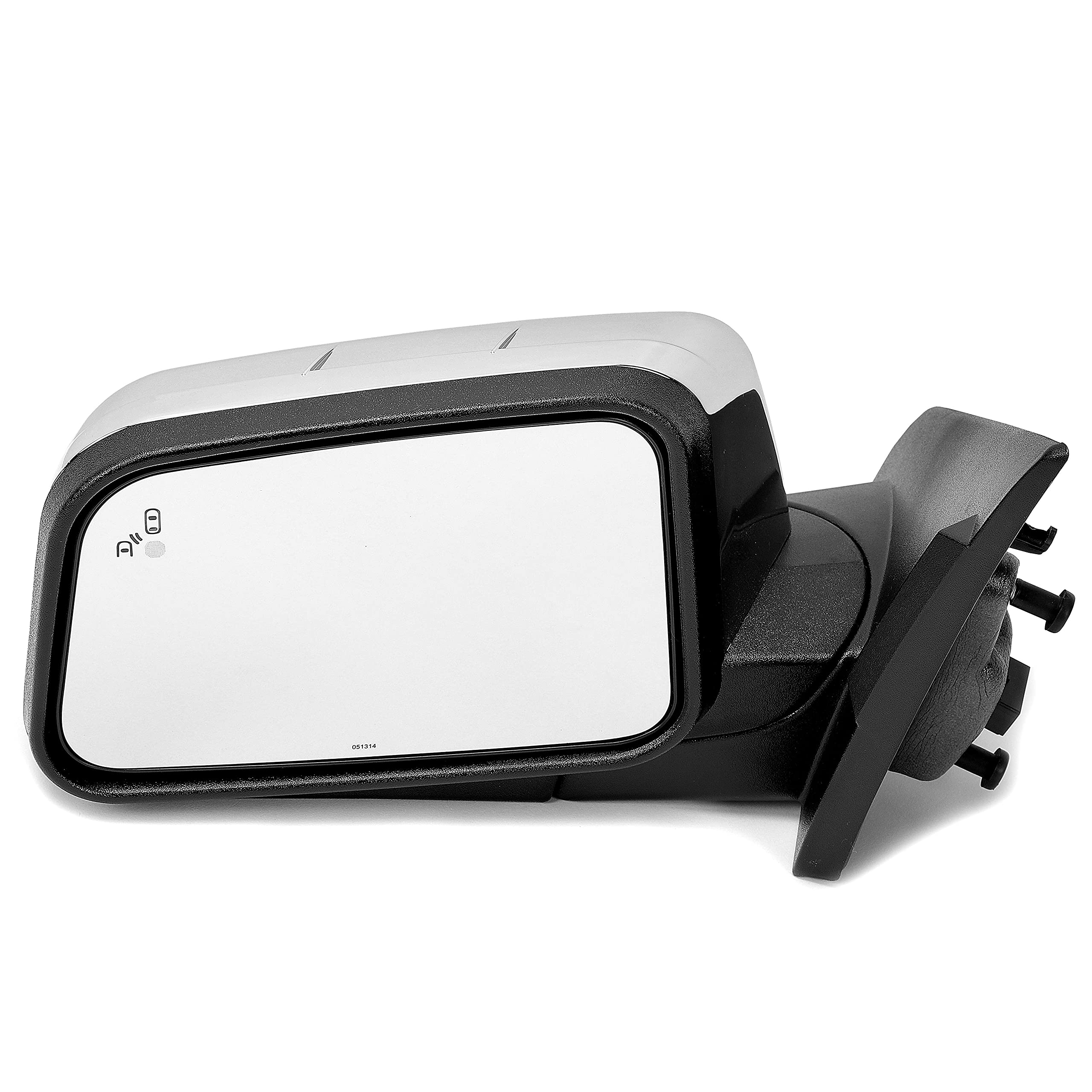 ECOTRIC Heated Power Mirror Puddle Light Compatible with 2011-2014 Ford Edge Replace for FO1320500 Memory Puddle Spotter W/Blind Spot Detection in Glass Left Driver Side