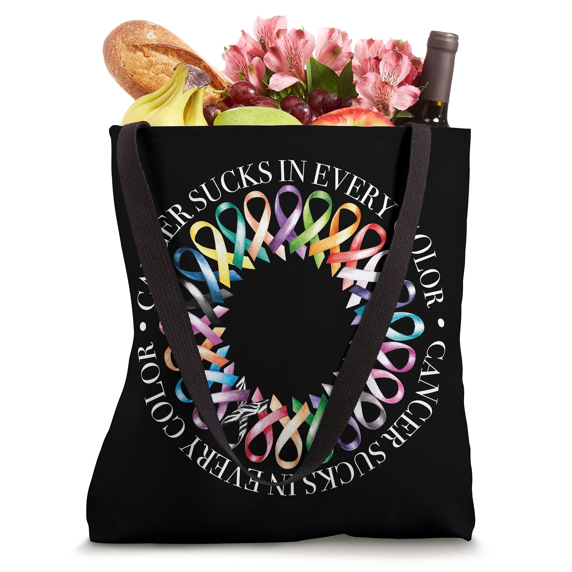 Cancer Sucks In Every Color, Fight Cancer Ribbons Tote Bag