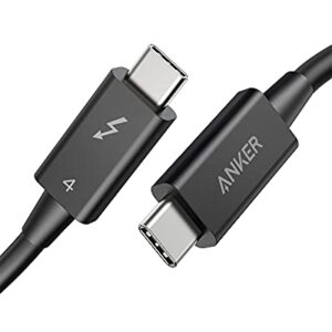 Anker Thunderbolt 4 Cable 2.3 ft, USB-C to USB C Cable, Supports 8K Display/40Gbps Data Transfer/100W Charging, for iPhone 15 Pro, MacBooks, iPad Pro (Intel Thunderbolt Certified), Monitor Connection