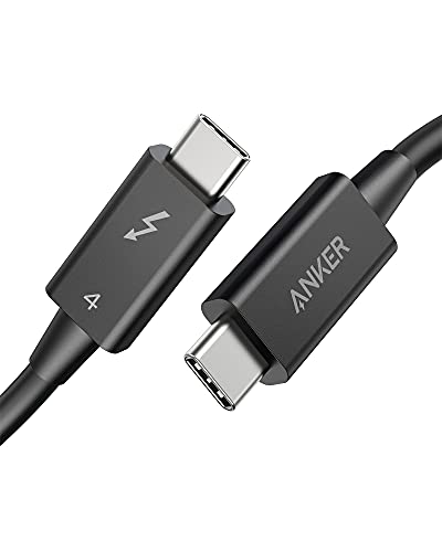 Anker Thunderbolt 4 Cable 2.3 ft, USB-C to USB C Cable, Supports 8K Display/40Gbps Data Transfer/100W Charging, for iPhone 15 Pro, MacBooks, iPad Pro (Intel Thunderbolt Certified), Monitor Connection