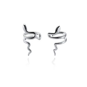 reffeer solid 925 sterling silver snake cuff earrings no piercing wraps for women teens snake clip on earrings crawler (a-silver)