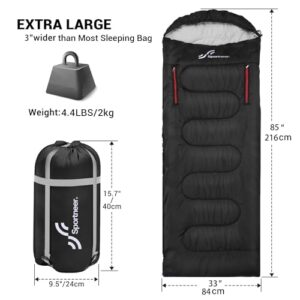 Sportneer Sleeping Bag - Wearable for Adults & Kids with Arm Zipper Holes in Cold & Warm Weather, Waterproof Portable Sleeping Bag for Camping, Hiking, Backpacking, Outdoor Travel