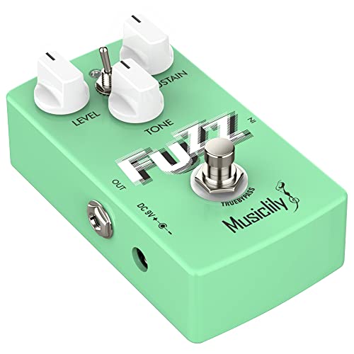 Musiclily Fuzz Pedal, Pro Octave Fuzz Guitar Pedal, DC 9V Adapter Powered True Bypass for Electric Guitar and Bass (Green)