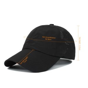 Cross Hat Womens Baseball Cap -Cross Ponytail Black