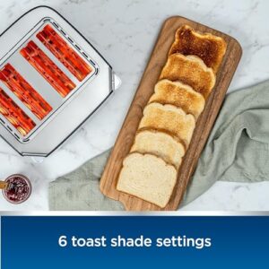 Oster 4-Slice Toaster, Touch Screen, Stainless Steel, Digital Timer, 6 Shade Settings, Easy to Clean, Removable Crumb Tray