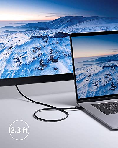 Anker Thunderbolt 4 Cable 2.3 ft, USB-C to USB C Cable, Supports 8K Display/40Gbps Data Transfer/100W Charging, for iPhone 15 Pro, MacBooks, iPad Pro (Intel Thunderbolt Certified), Monitor Connection