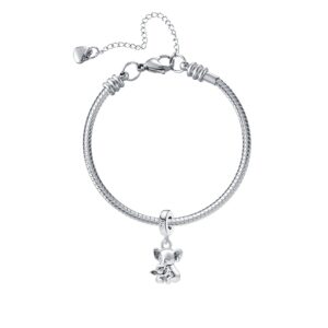 MZC Jewelry Elephant Charm for Pandora Bracelets Mother Daughter Bead for Women