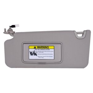 sun visor compatible with honda accord 2008-2010 replaces 83280-ta5-a71za 83280-ta5-a51za left driver side gray