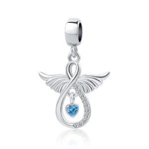 mzc jewelry angel wings infinity charm for pandora bracelets