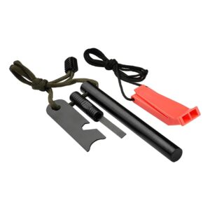 AOFAR Fire Starter, AF-376 Ferrocerium (Ferro) Rods, Fire Starter Kit with Two Multi-Tool Fire Strikers, 80dB Survival Whistle, Paracord Lanyard for Camping, Hiking, Emergency Rescue (1/2 * 5.1 Inch)