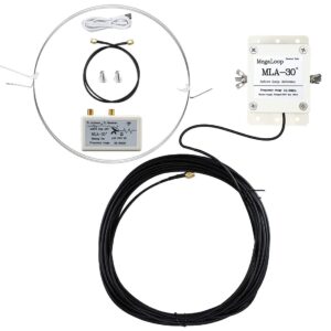 MLA-30+ Loop Antenna,0.5-30MHz Active Receiving Antenna,MLA-30 Plus Loop Antenna for HA SDR Short Medium Wave Radio,with 10m Feeder,Built-in Low Noise Amplifier,for Rooftop,Balcony