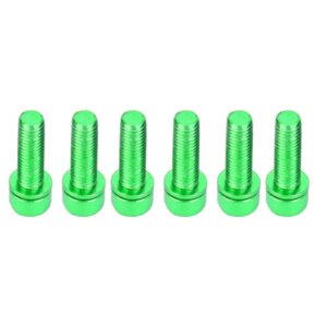 6pcs M5x25mm Bike Water Bottle Cage Bolts, Titanium Alloy M5 Hex Socket Tapping Screw for Bottle Holder Bracket Rack Cycling Bracket Bolt for Bike Bottle (Green)