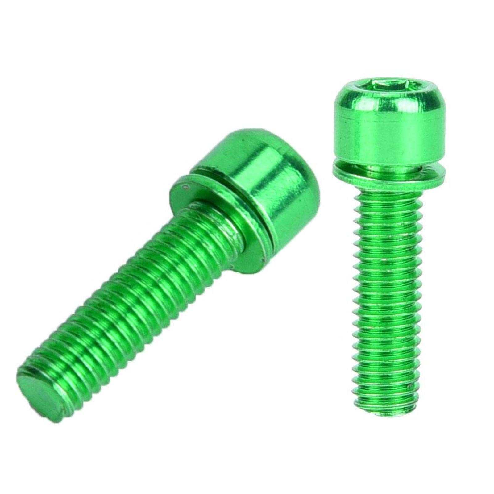 6pcs M5x25mm Bike Water Bottle Cage Bolts, Titanium Alloy M5 Hex Socket Tapping Screw for Bottle Holder Bracket Rack Cycling Bracket Bolt for Bike Bottle (Green)