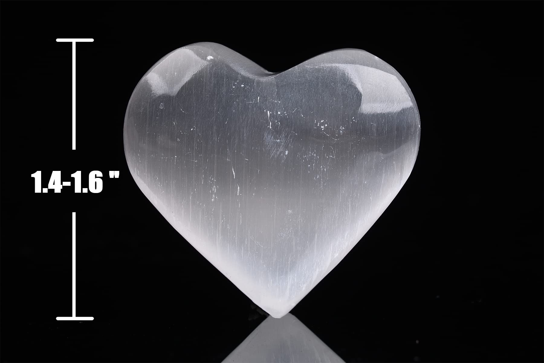 AMOYSTONE 20Pcs Selenite Crystal Heart Worry Stone 1.4-1.6" - Puffy Palm Pocket Heart Stone for Cleansing, Protection and Home Decoration Gift