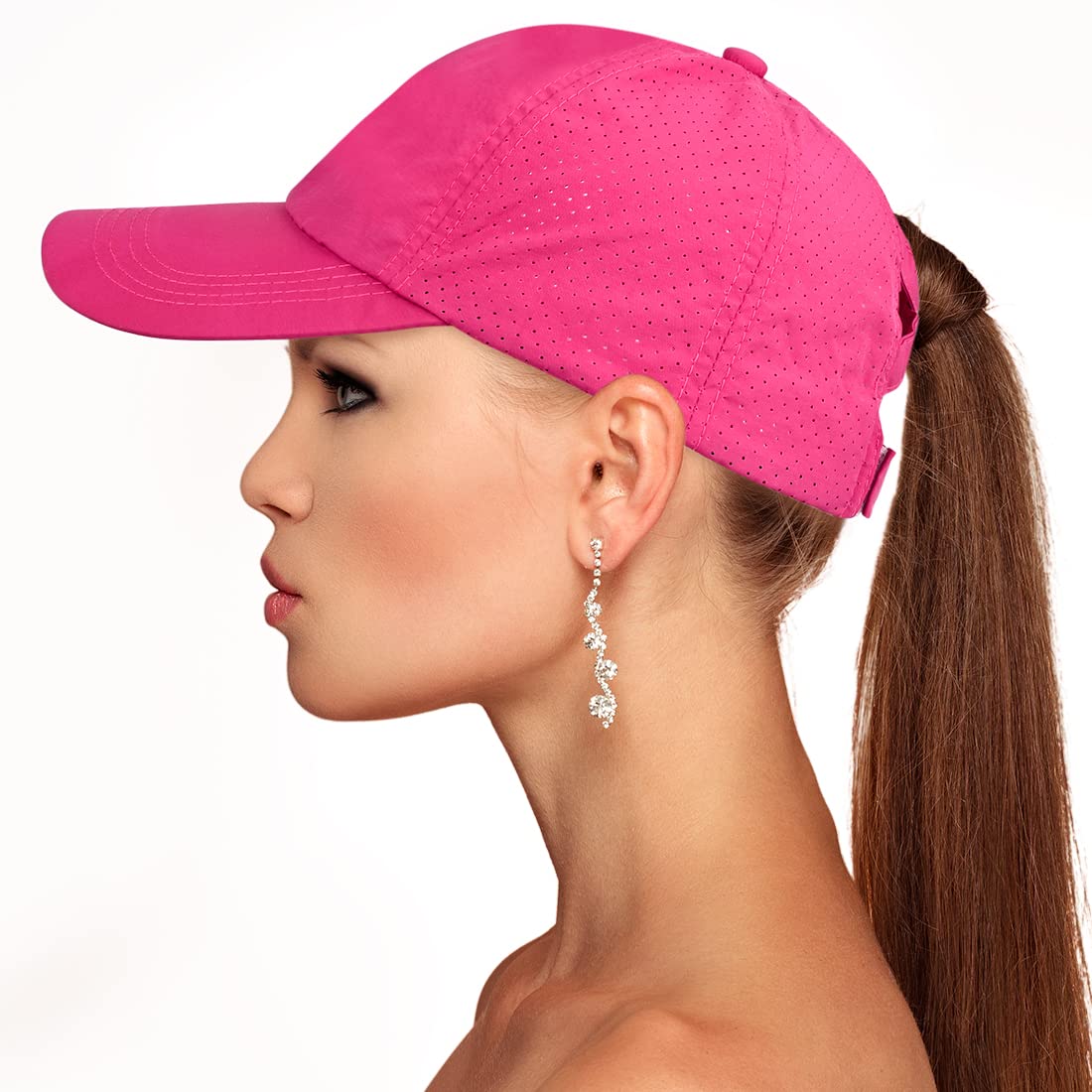 Cross Hat Womens Baseball Cap -Cross Ponytail Hat Baseball Cap Red