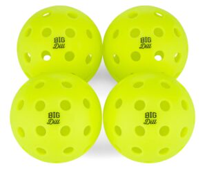 big dill pickleball relish outdoor pickleball balls with bag | outdoor pickleballs for outdoor play with 40 holes (pack of 4)