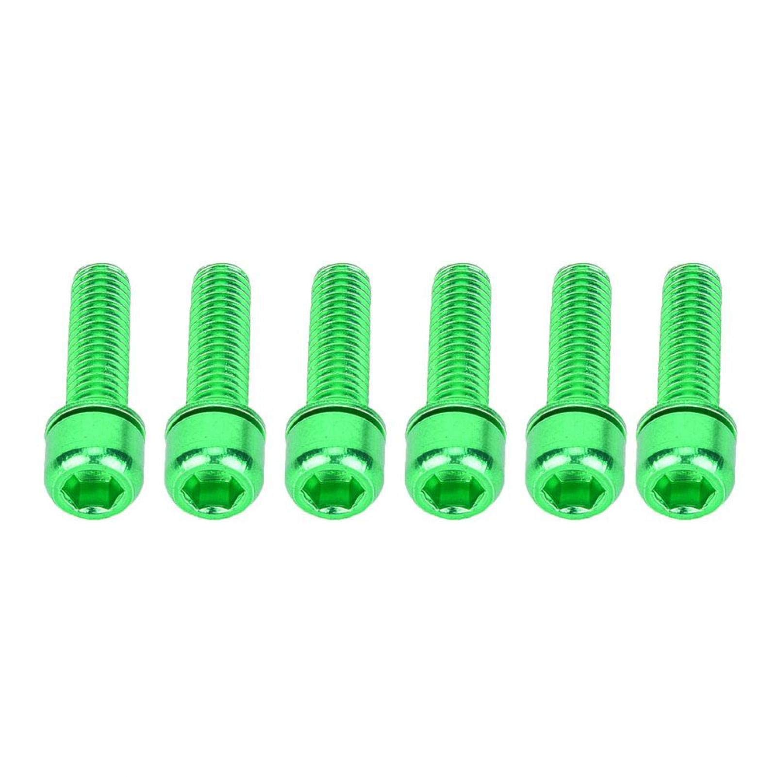 6pcs M5x25mm Bike Water Bottle Cage Bolts, Titanium Alloy M5 Hex Socket Tapping Screw for Bottle Holder Bracket Rack Cycling Bracket Bolt for Bike Bottle (Green)