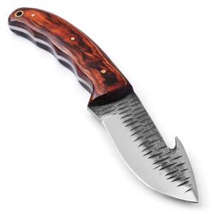 armory replicas barracuda high carbon steel full tang gut hook outdoor hunting knife with sheath