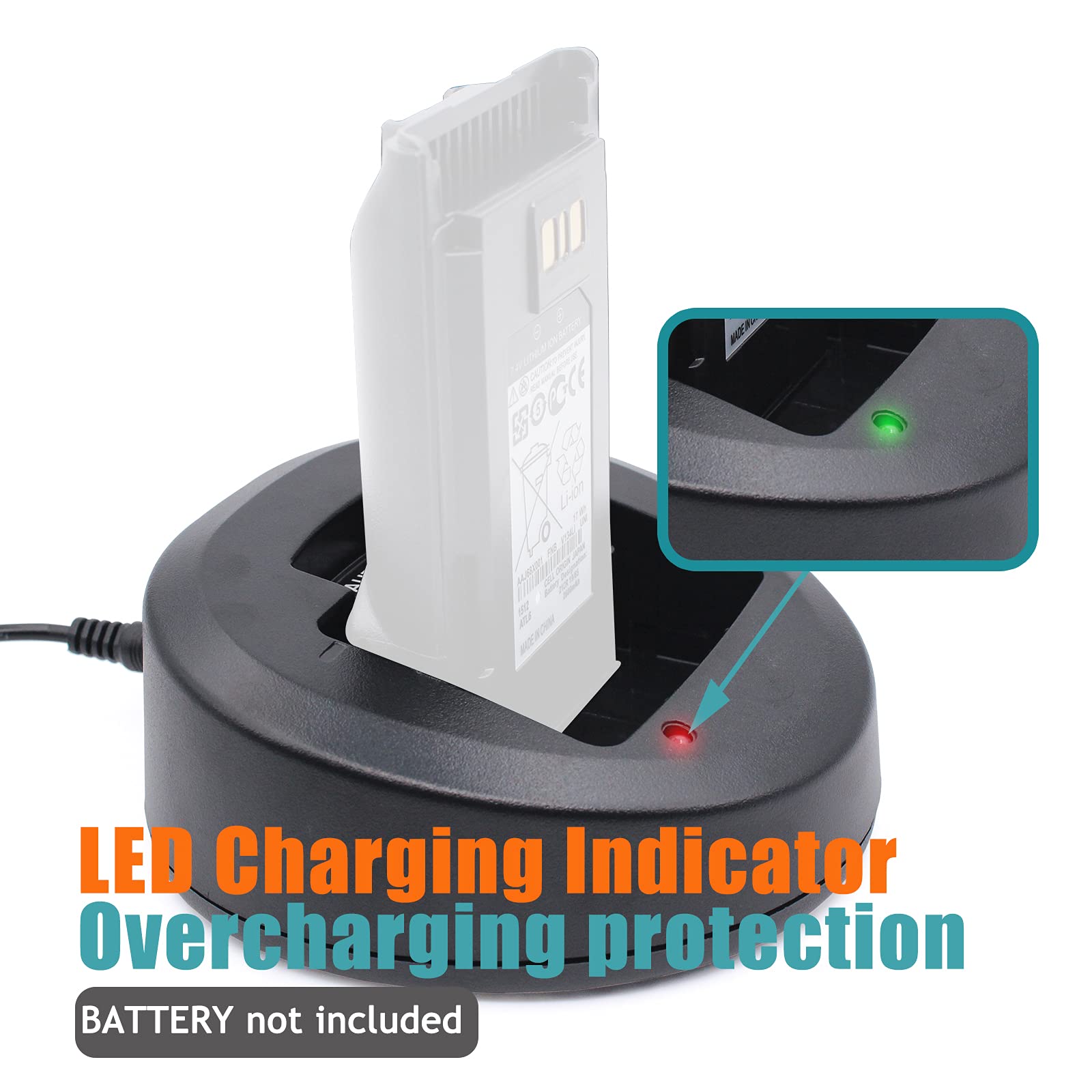 CD-58 Battery Rapid Charger for Vertex battery FNB-V134LI-UNI FNB-V132LI-UNI FNB-V132LI-UNI Compatible for Vertex VX-231 VX351 VX354 VX451 EVX531 EVX534 EVX539 VX351 VX354 VX451 two way radio