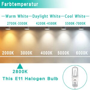 YBEK JDE11 75W 120V Halogen Bulb T4 Mini Candelabra Base Warm White 2800K Dimmable JD E11 Bulbs(Pack of 5)