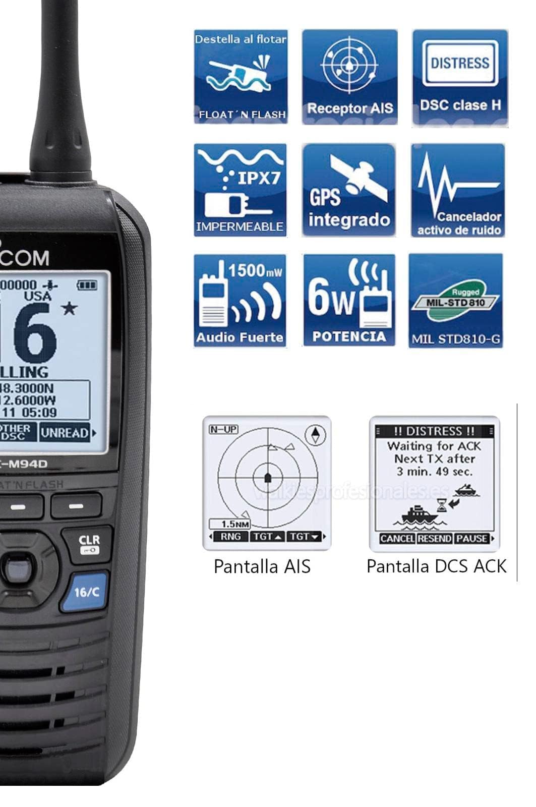 Icom M94d Vhf Marine Radio W/dsc & Ais