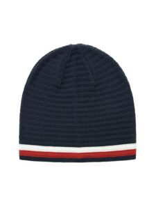 tommy hilfiger men's ribbed cuff beanies, blue, one size