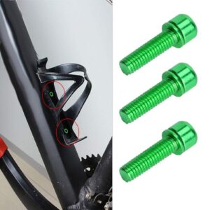 6pcs M5x25mm Bike Water Bottle Cage Bolts, Titanium Alloy M5 Hex Socket Tapping Screw for Bottle Holder Bracket Rack Cycling Bracket Bolt for Bike Bottle (Green)