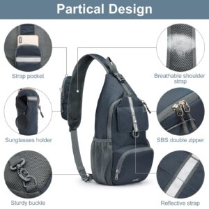 G4Free Packable Sling Backpack, Small Crossbody Sling Bag Travel Hiking Daypack Casual Foldable Shoulder Chest Bag