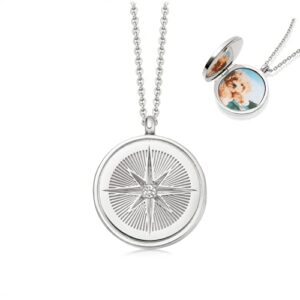 locket necklace personalized necklaces for women lockets for women that hold pictures necklace celestial compass photo necklace personalized locket sterling silver custom jewelry personalized locket necklace