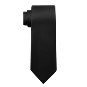 KOOELLE Men's Ties Solid Pure Color Plain Neckties Formal Black Ties For Men