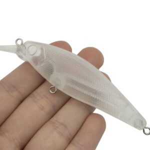 10PCS Unpainted Lure Blanks 8.81g 9.1cm with 5mm Free Fishing Eye Crankbait Baits Simulation Blank Body Clear Hard Baits Trout Salmon Minnow Lure Popper Lures Topwater Freshwater 5mm 8002