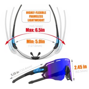 RT100 wrap around frameless Cycling Triathlon Volleyball Blue Sunglasses Women Men