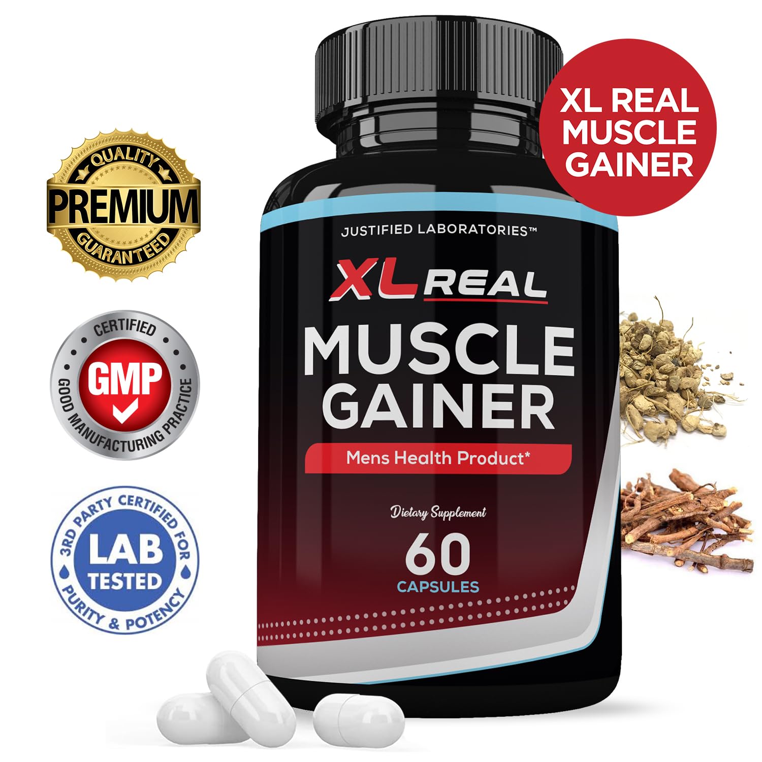 (2 Pack) XL Real Muscle Gainer Advanced Men's Heath Formula 60 Capsules