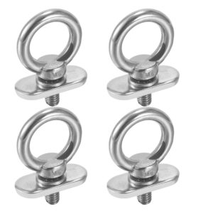 4 Packs Track Mount Tie Down Eyelets, M6 Bolt, Stainless Steel, Hold Your Bungee Cord or Ropes Rowing Inflatable, Kayak Track Accessories(No Track Included)