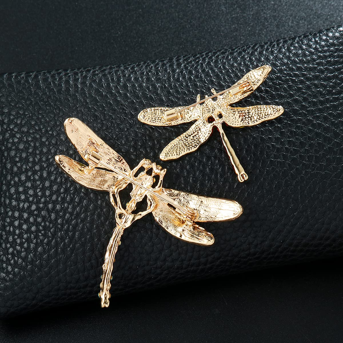 MEEDOZ Women’s Set of 6pcs Lovely Crystal Rhinestone Enamel Dragonfly Lapel Brooch Pin Set for Party Gift Jewelry Accessories