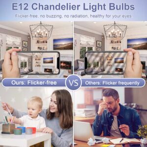 Sailstar Candelabra Light Bulbs 60 Watt Equivalent, 4000K Natural Daylight, 5W E12 Small Base Type B LED Bulbs, 500 Lumens, Chandelier Ceiling Fan Light Bulbs, CRI 85, Non-dimmable, Pack of 3