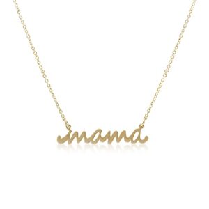 ntlx mama necklace – mama necklace for women - mama script cursive lettering - simple delicate cute – 14k gold - great gift - beautiful card & gift box included (mama script - gold)