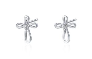 rnivida 925 sterling silver infinity cross stud earrings for women